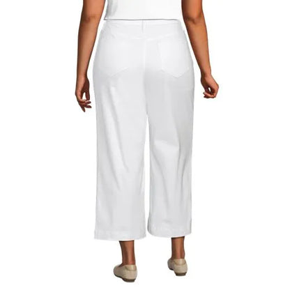 Women's Denim High Rise Wide Leg Crop Jeans