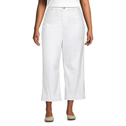 Women's Denim High Rise Wide Leg Crop Jeans
