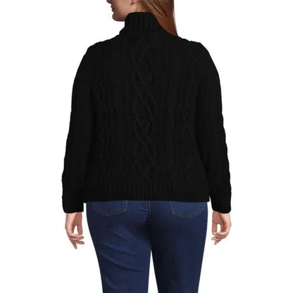 Women's Plus Size Drifter Cable Turtleneck Sweater