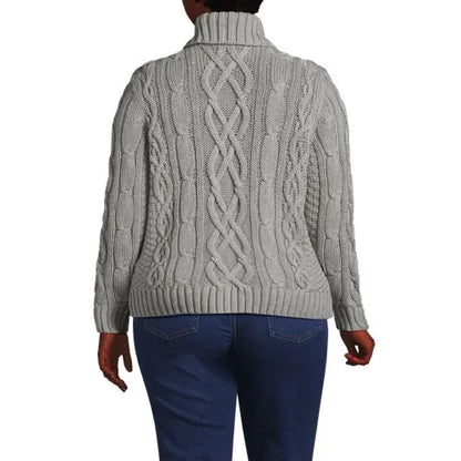 Women's Plus Size Drifter Cable Turtleneck Sweater