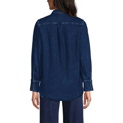 Women's Soft Denim Twill Button Front Shirt