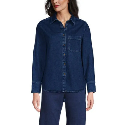 Women's Soft Denim Twill Button Front Shirt