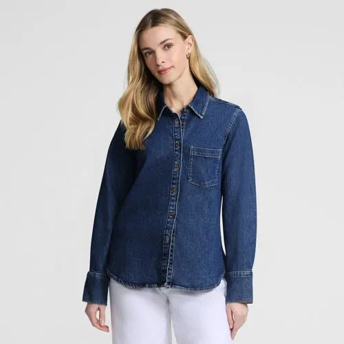 Women's Soft Denim Twill Button Front Shirt