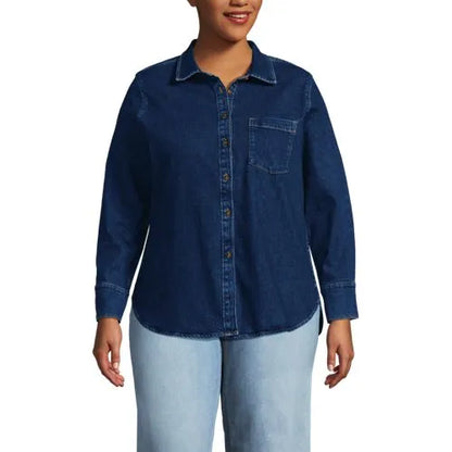 Women's Soft Denim Twill Button Front Shirt