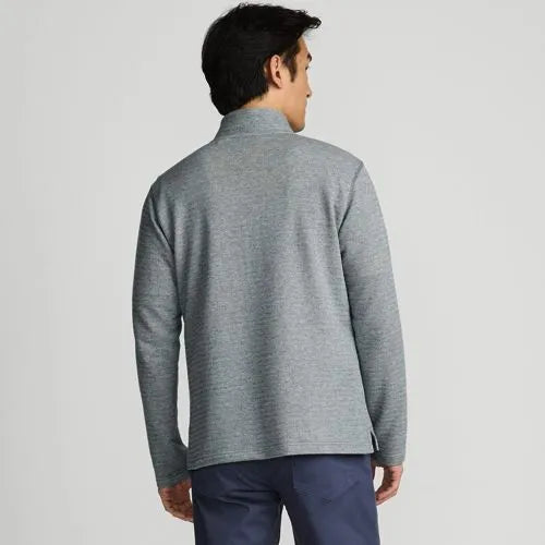 Men's Long Sleeve Herringbone Textured Quarter Zip