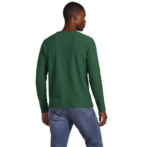 Men's Long Sleeve Textured Herringbone Henley