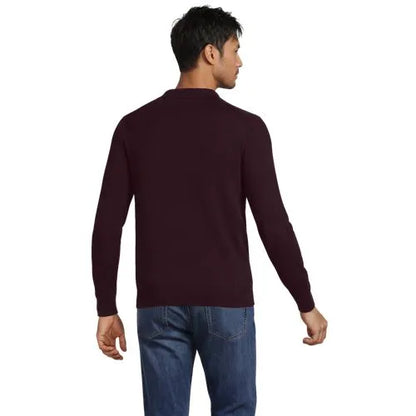 Men's Long Sleeve Cotton Sweater Polo