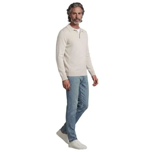Men's Long Sleeve Cotton Sweater Polo