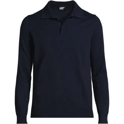 Men's Long Sleeve Cotton Sweater Polo