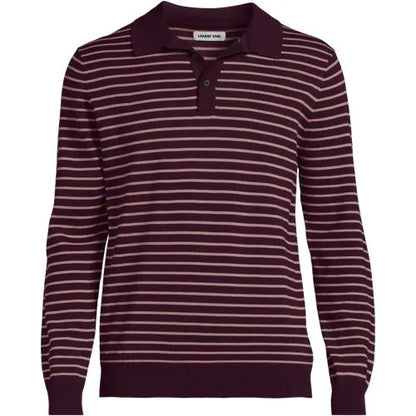 Men's Long Sleeve Cotton Sweater Polo