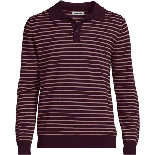 Men's Long Sleeve Cotton Sweater Polo