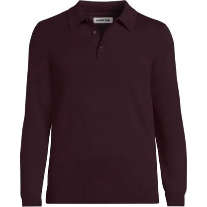 Men's Long Sleeve Cotton Sweater Polo