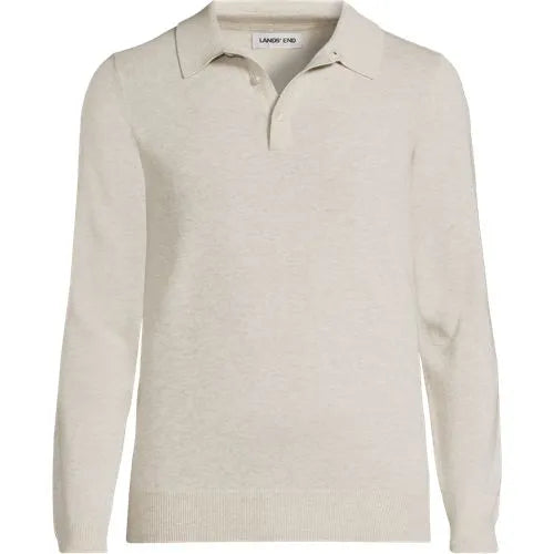 Men's Long Sleeve Cotton Sweater Polo