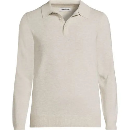 Men's Long Sleeve Cotton Sweater Polo