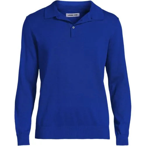 Men's Long Sleeve Cotton Sweater Polo