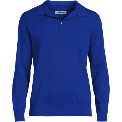 Men's Long Sleeve Cotton Sweater Polo