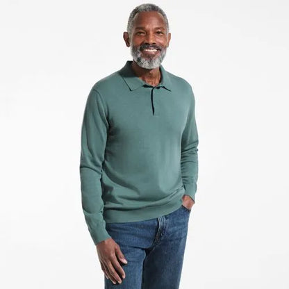 Men's Long Sleeve Cotton Sweater Polo
