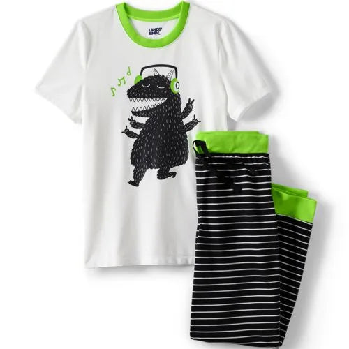 Kids Short Sleeve Top and Jogger Bottom Pajama Set