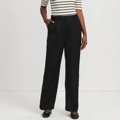 Women's Satin Elastic Back Wide Leg Pants