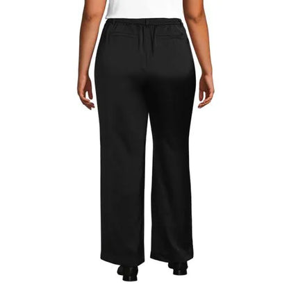 Women's Satin Elastic Back Wide Leg Pants
