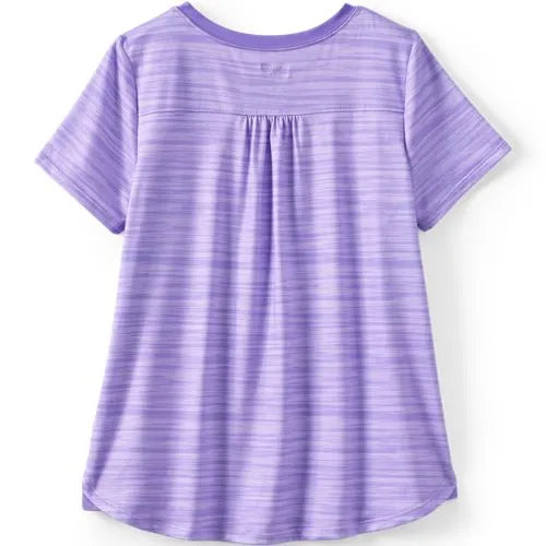 Girls Short Sleeve Active Curved Hem Tee