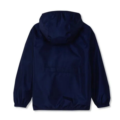 Kids Waterproof Hooded Packable Rain Jacket