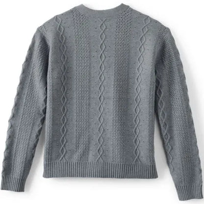 Girls Button Front Cable Cardigan