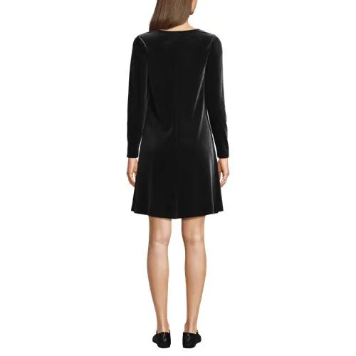 Women's Knit Velvet Square Neck Dress