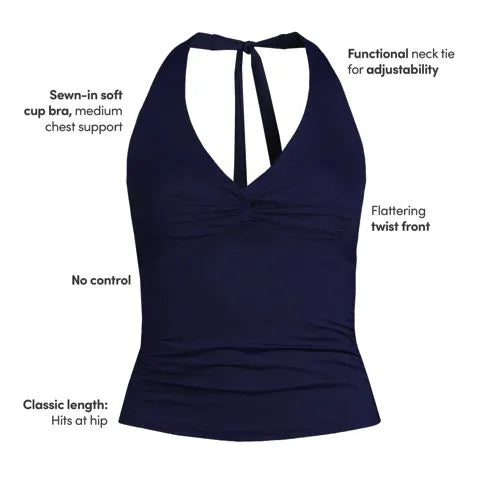 Women's Twist Halter Tankini Top