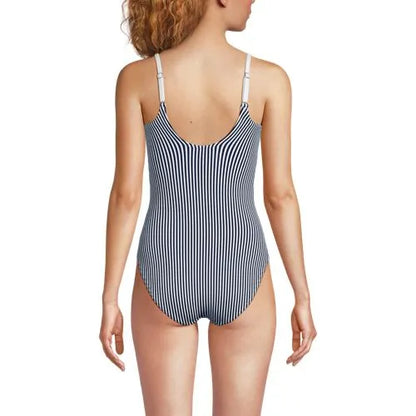 Women's Tugless Thin Strap One Piece Swimsuit