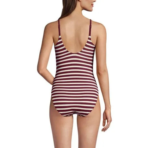 Women's Tugless Thin Strap One Piece Swimsuit