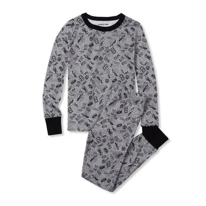 Kids Long Sleeve Top and Bottom Snug Fit Pajama Set