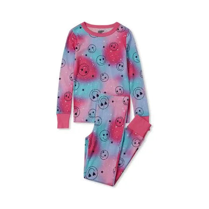 Kids Long Sleeve Top and Bottom Snug Fit Pajama Set