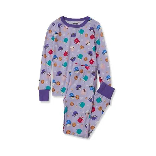Kids Long Sleeve Top and Bottom Snug Fit Pajama Set