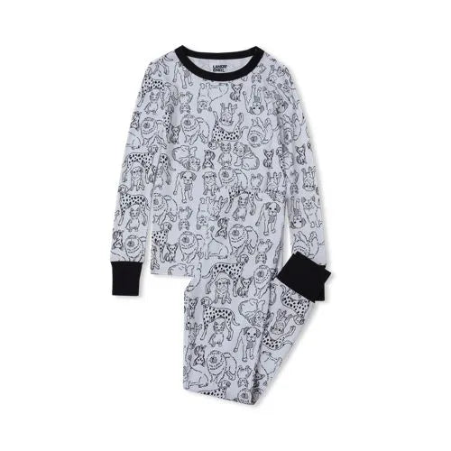 Kids Long Sleeve Top and Bottom Snug Fit Pajama Set