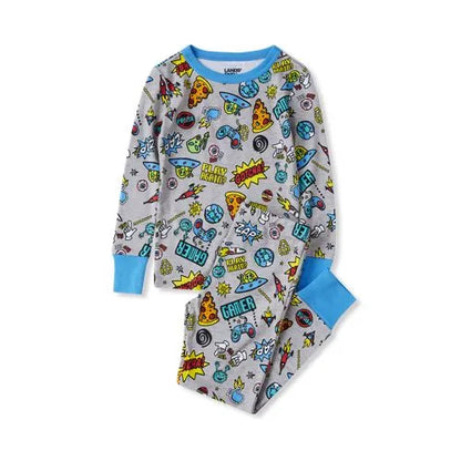 Kids Long Sleeve Top and Bottom Snug Fit Pajama Set