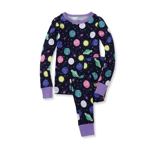 Kids Long Sleeve Top and Bottom Snug Fit Pajama Set