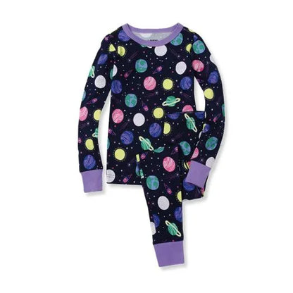Kids Long Sleeve Top and Bottom Snug Fit Pajama Set