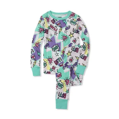 Kids Long Sleeve Top and Bottom Snug Fit Pajama Set