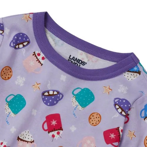 Kids Long Sleeve Top and Bottom Snug Fit Pajama Set