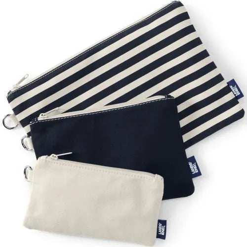 Zip Canvas Pouch 3 Pack