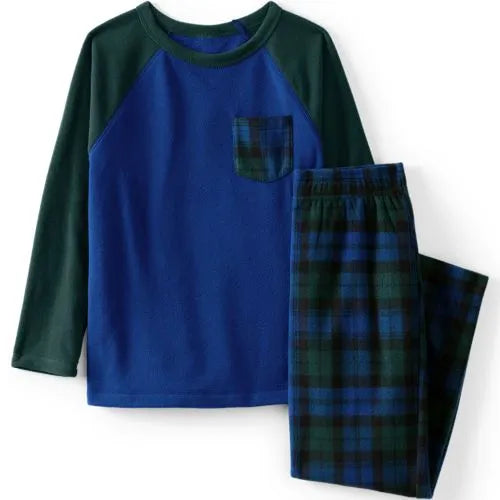 Kids Long Sleeve Pocket Fleece Pajama Set