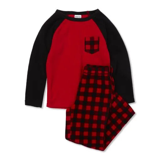 Kids Long Sleeve Pocket Fleece Pajama Set