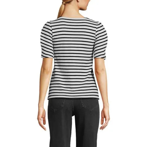 Women's Puff Sleeve Mariner Square Neck Top