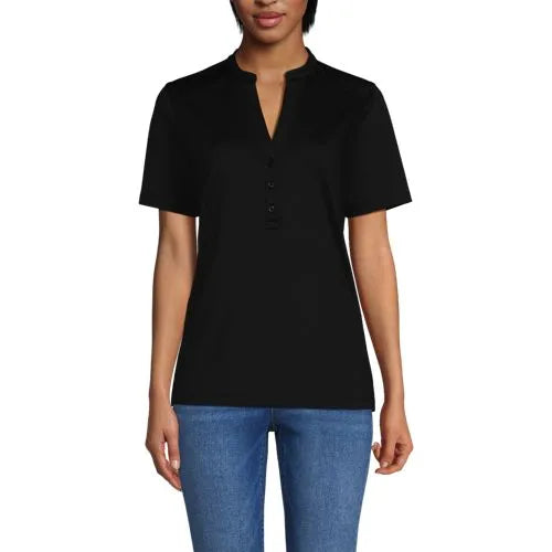 School Uniform Women's Rapid Dry Short Sleeve V-neck Henley Shirt