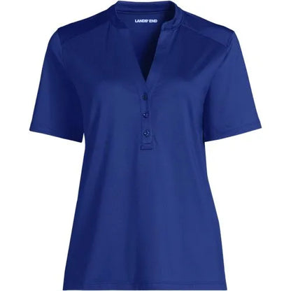 School Uniform Women's Rapid Dry Short Sleeve V-neck Henley Shirt