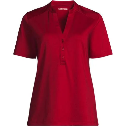 School Uniform Women's Rapid Dry Short Sleeve V-neck Henley Shirt