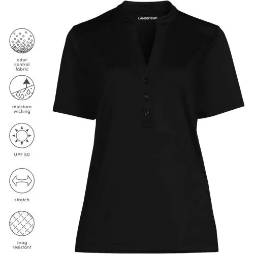 School Uniform Women's Rapid Dry Short Sleeve V-neck Henley Shirt