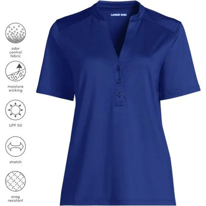 School Uniform Women's Rapid Dry Short Sleeve V-neck Henley Shirt