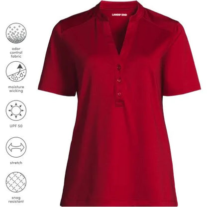 School Uniform Women's Rapid Dry Short Sleeve V-neck Henley Shirt